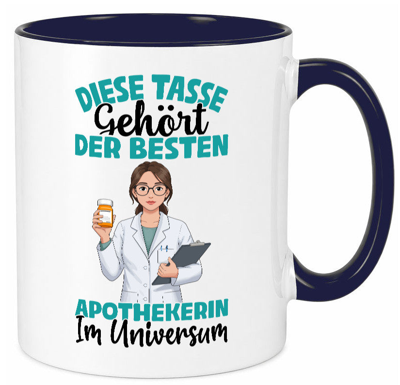 Im Universum: Apothekerin | Apotheke Pharmazie lustiger Spruch Geschenk Humor Tasse