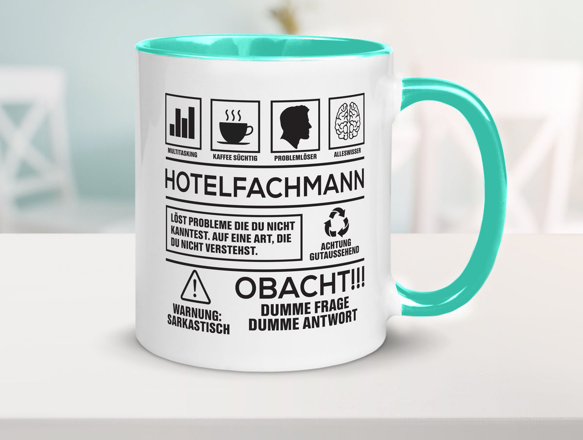 Achtung Probleme Hotelfachmann |Hotel lustiger Spruch Geschenk Humor Tasse