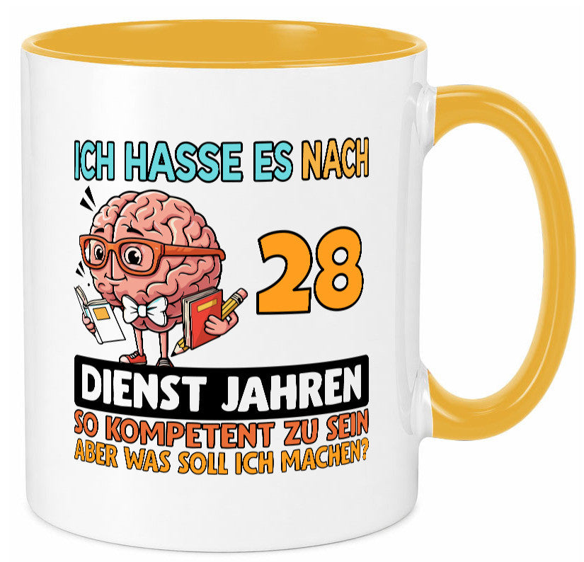 28 Dienstjahre | Arbeit Kompetent Geschenkidee Kollegen Büro Humor Tasse