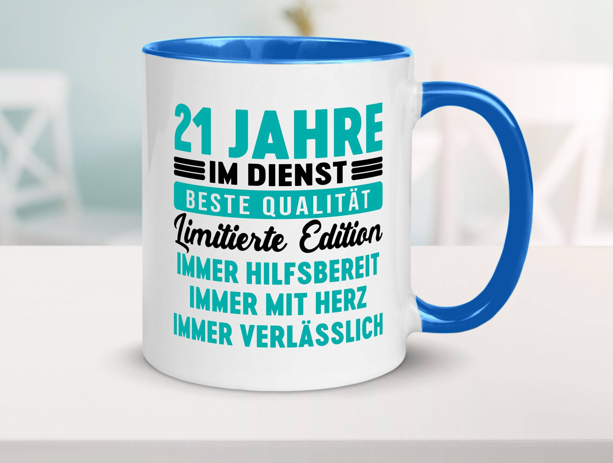 21 Jahre im Dienst | Jubiläum Arbeit v5 lustig Kollegen Büro Geschenk Tasse