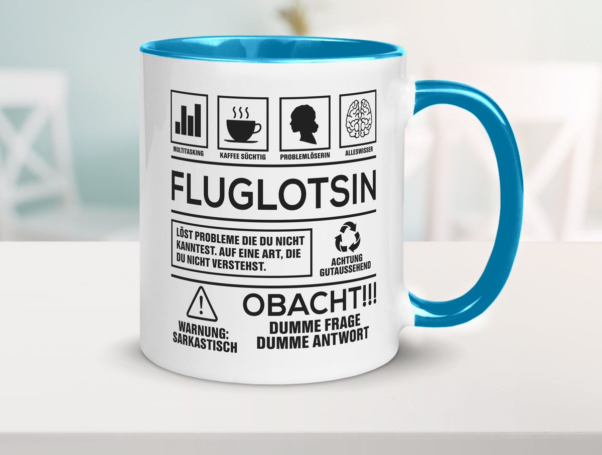 Achtung Probleme Fluglotsin | Flughafen Flugverkehr Geschenk Humor Geschenkidee Tasse
