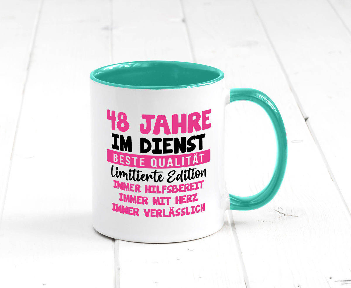 48 Jahre im Dienst | Jubiläum Arbeit v10 lustiger Spruch Geschenk Kollegen Büro Tasse