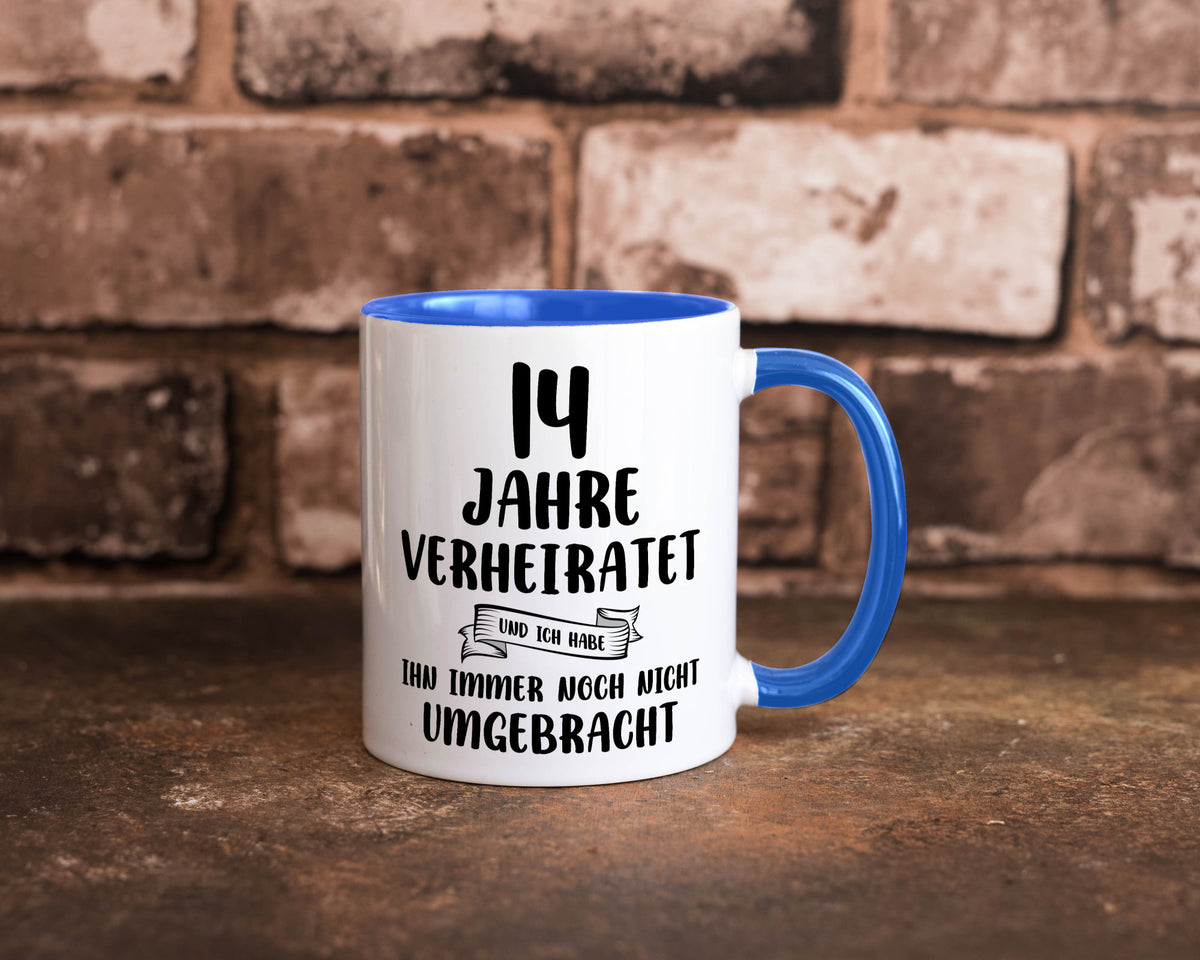 14 Jahre Verheiratet, immer noch am Leben! lustig Humor Geschenkidee Geschenk Tasse