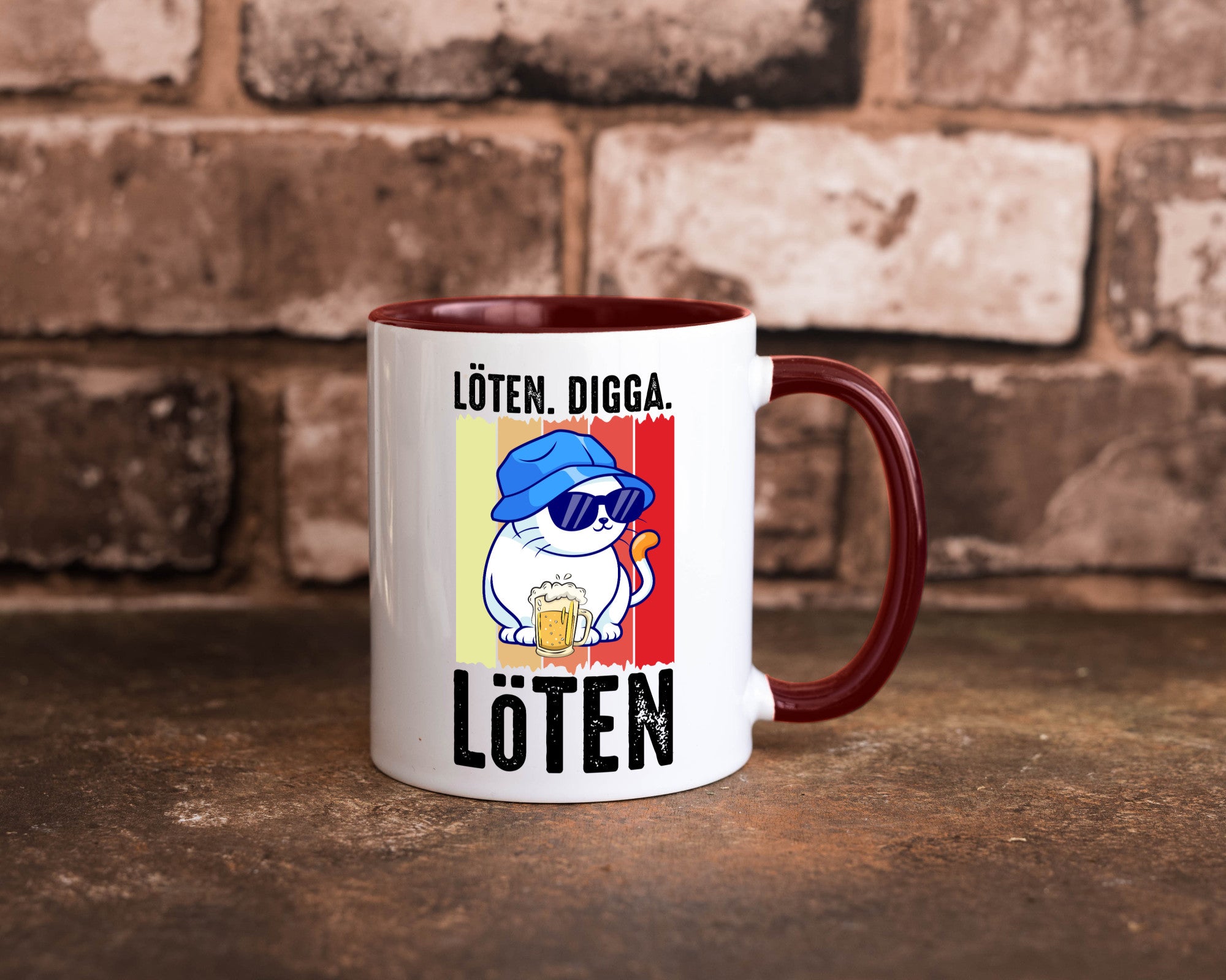 Löten Digga | Katze mit Bier Bierkatze Geschenk Tierliebhaber Humor lustiger