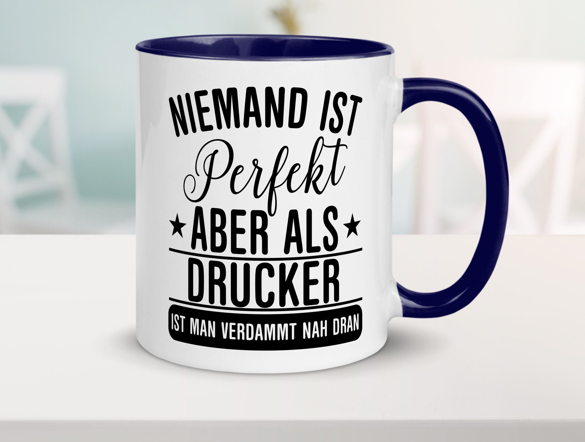 Verdammt nah dran: Drucker | Druckerei Print Medien lustig Humor Geschenkidee