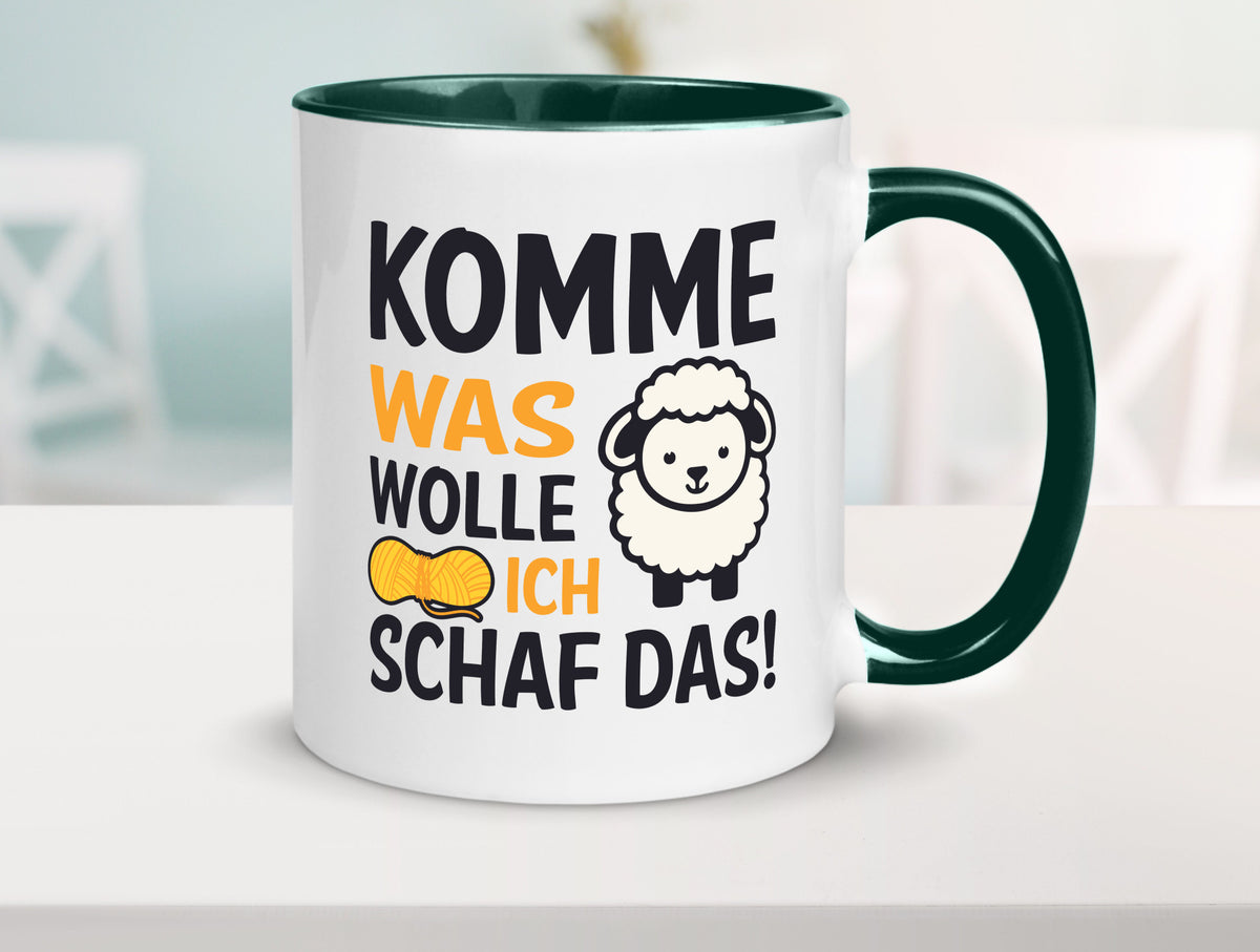 Komme was wolle, ich schaf das | Wolle Humor Geschenkidee Tasse
