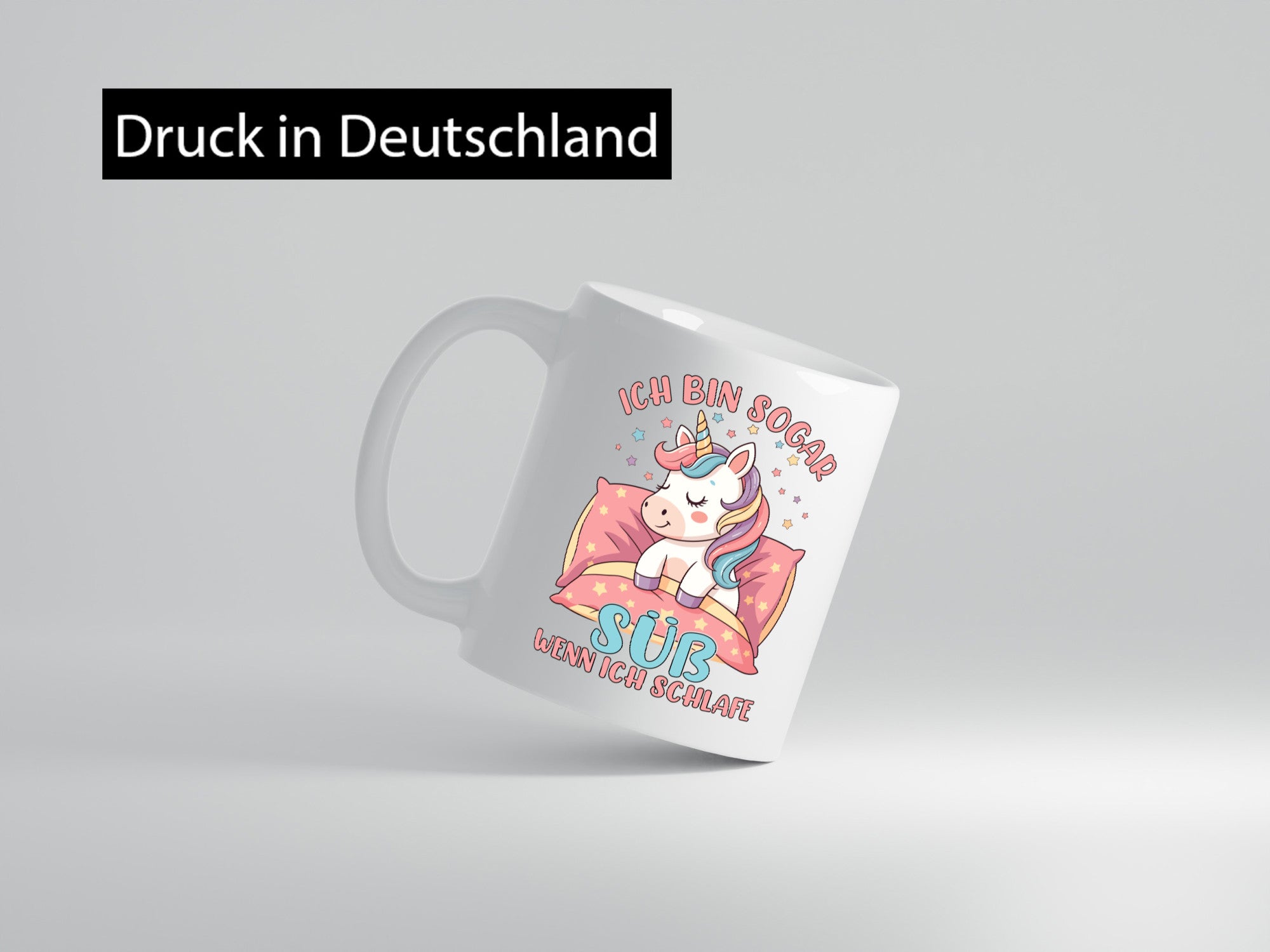 Bin süß wenn ich schlafe | Einhorn v2 Humor Geschenkidee Tasse