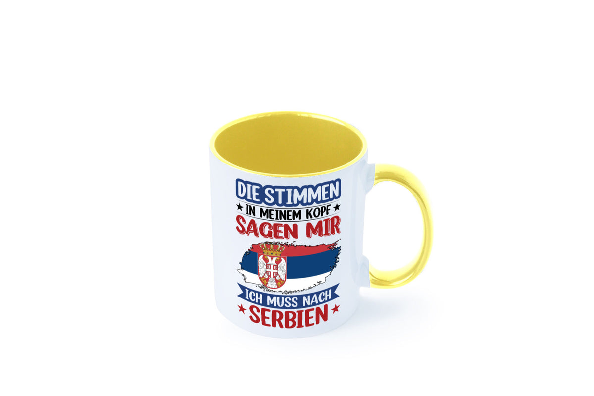 Serbien | Urlaub Stimmen in meinem Kopf Traumland v2 Geschenk Humor Tasse