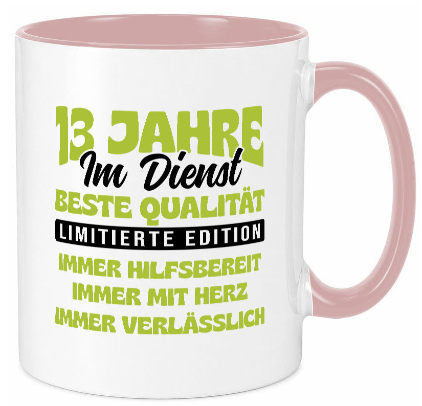 13 Jahre im Dienst | Jubiläum Arbeit v4 lustig Kollegen Büro Geschenk Tasse