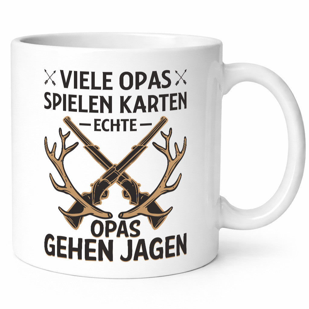 Opas spielen Karten, echte gehen jagen | Gewehr Geweih Humor Familie