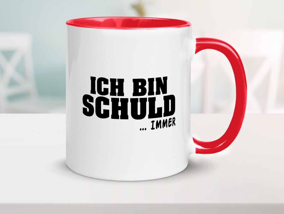 Ich bin Schuld | Schwarze Schaff lustig Humor Geschenkidee Geschenk Tasse