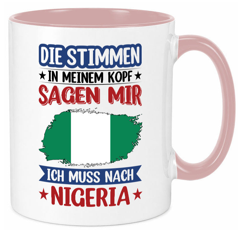Nigeria | Urlaub Stimmen in meinem Kopf Traumland Geschenk Humor Geschenkidee Tasse