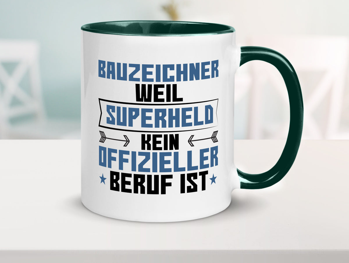 Superheld Bauzeichner | Zeichner Geschenk Humor Geschenkidee lustiger Spruch Tasse