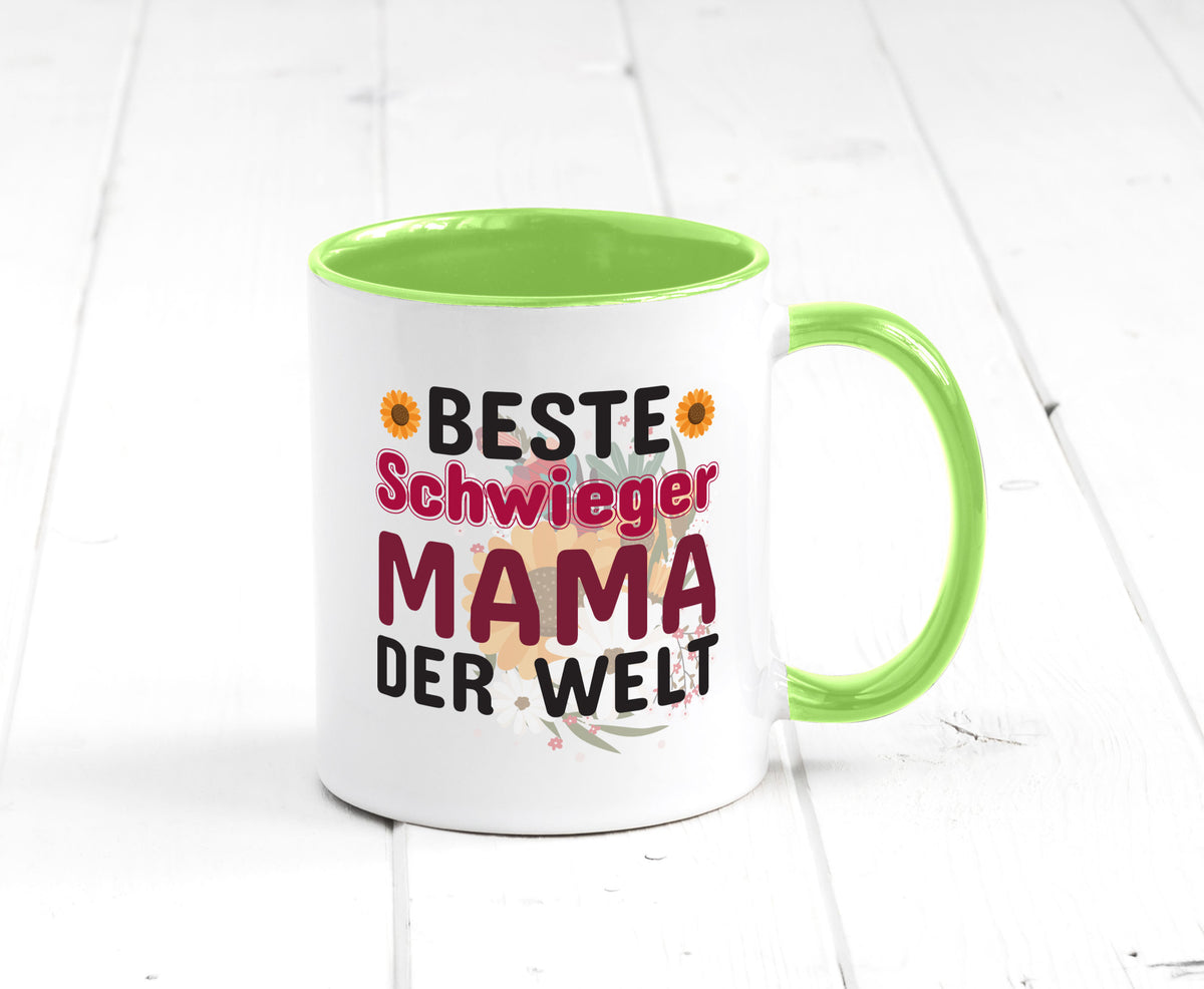 Beste Schwiegermama | Schwiegermutter Tasse Blumen Humor Familie Geschenkidee