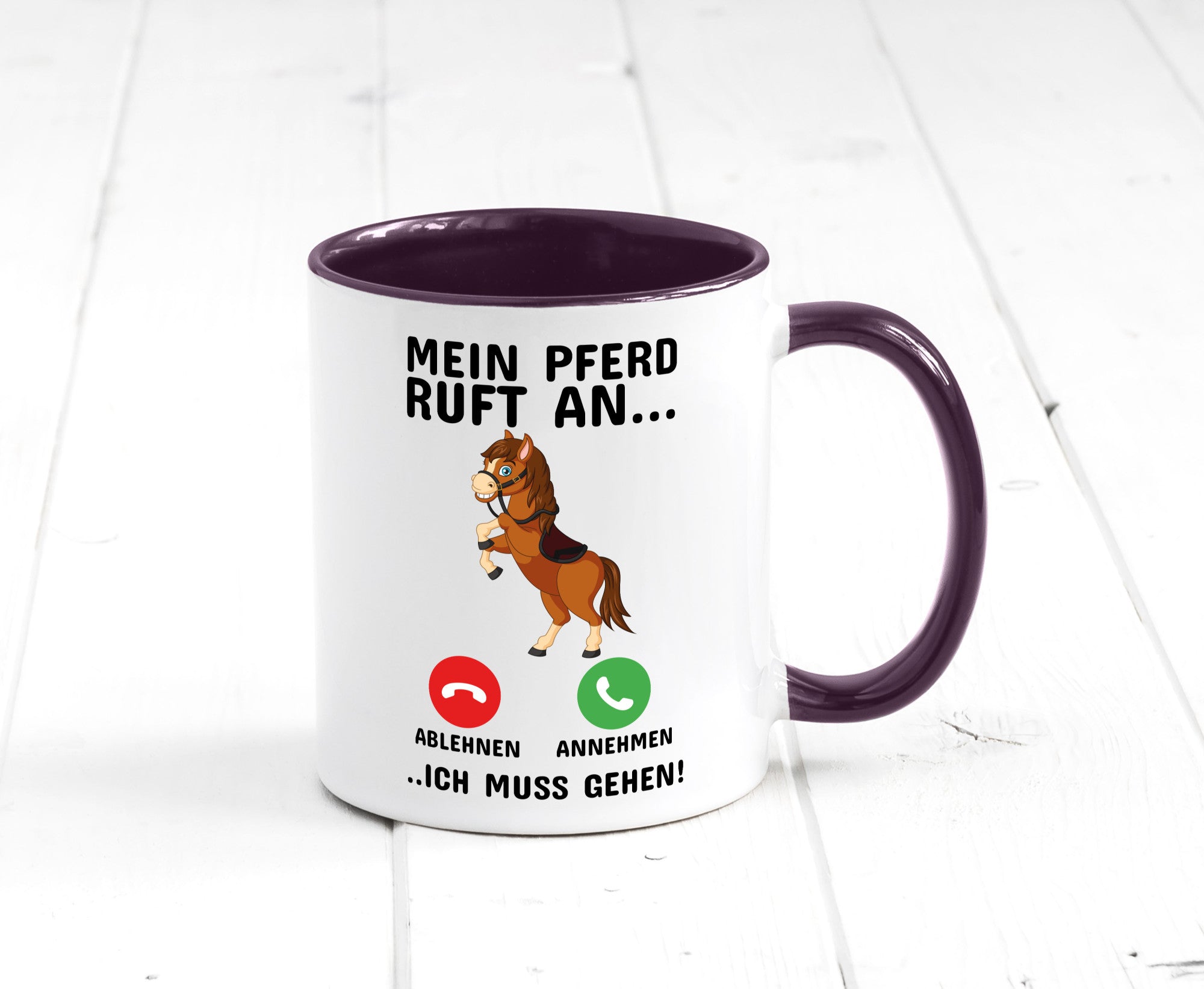 Mein Pferd ruft an Humor Geschenkidee Tasse