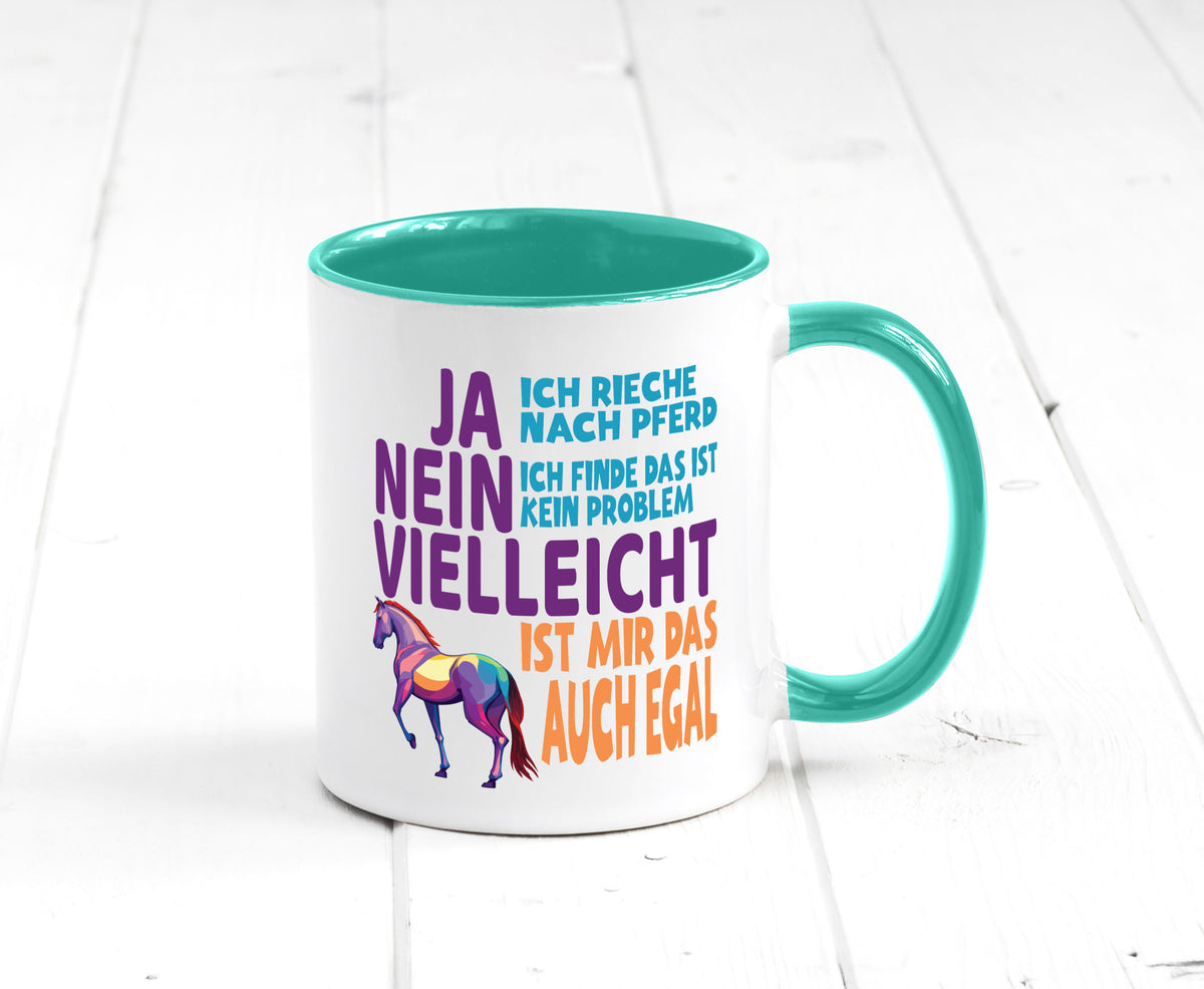 Ja ich Rieche nach Pferd | Reiten Pferdestall lustiger Spruch Geschenk Humor Tasse