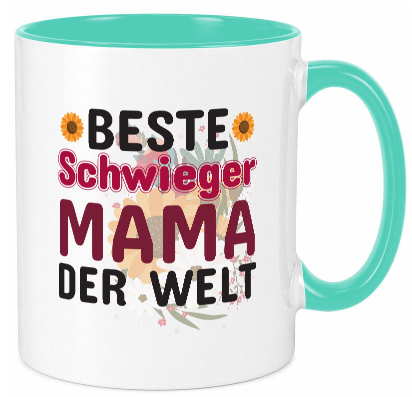 Beste Schwiegermama | Schwiegermutter Tasse Blumen Humor Familie Geschenkidee