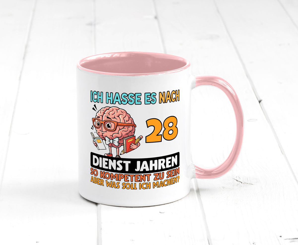 28 Dienstjahre | Arbeit Kompetent Geschenkidee Kollegen Büro Humor Tasse