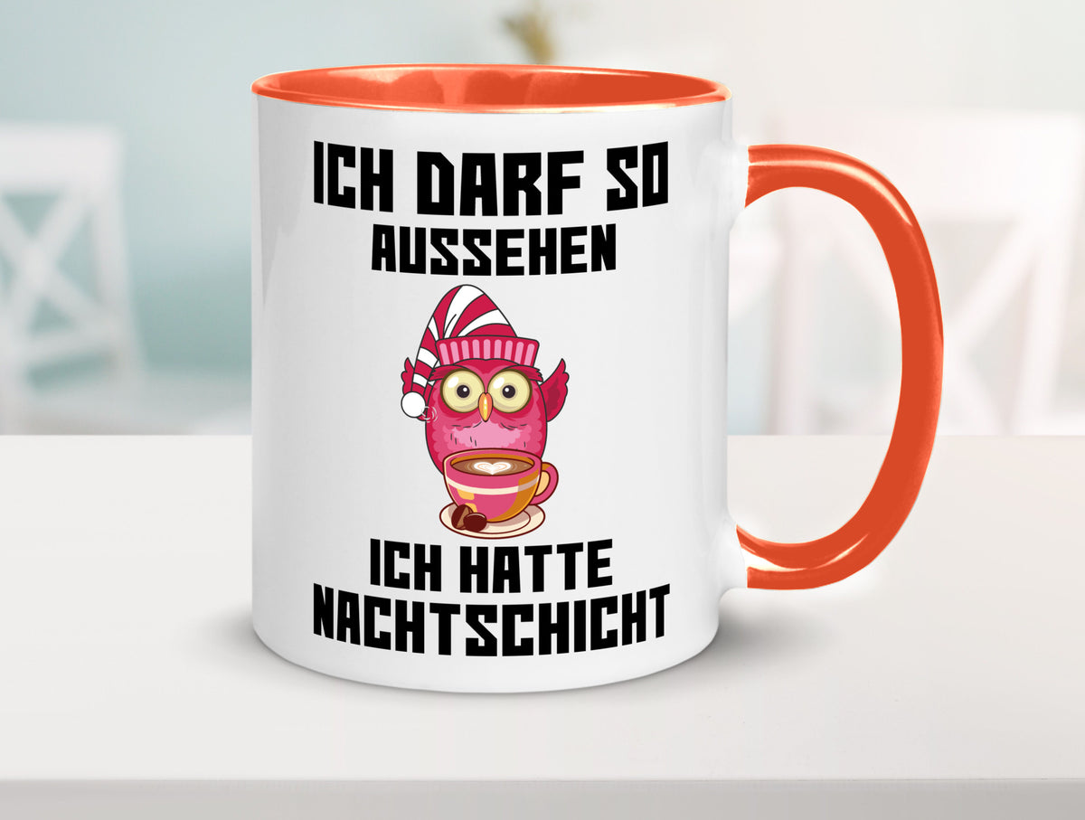 Nachtschicht Eule | Spruch Arbeit müde Nachtjob Geschenkidee Kollegen Büro Tasse