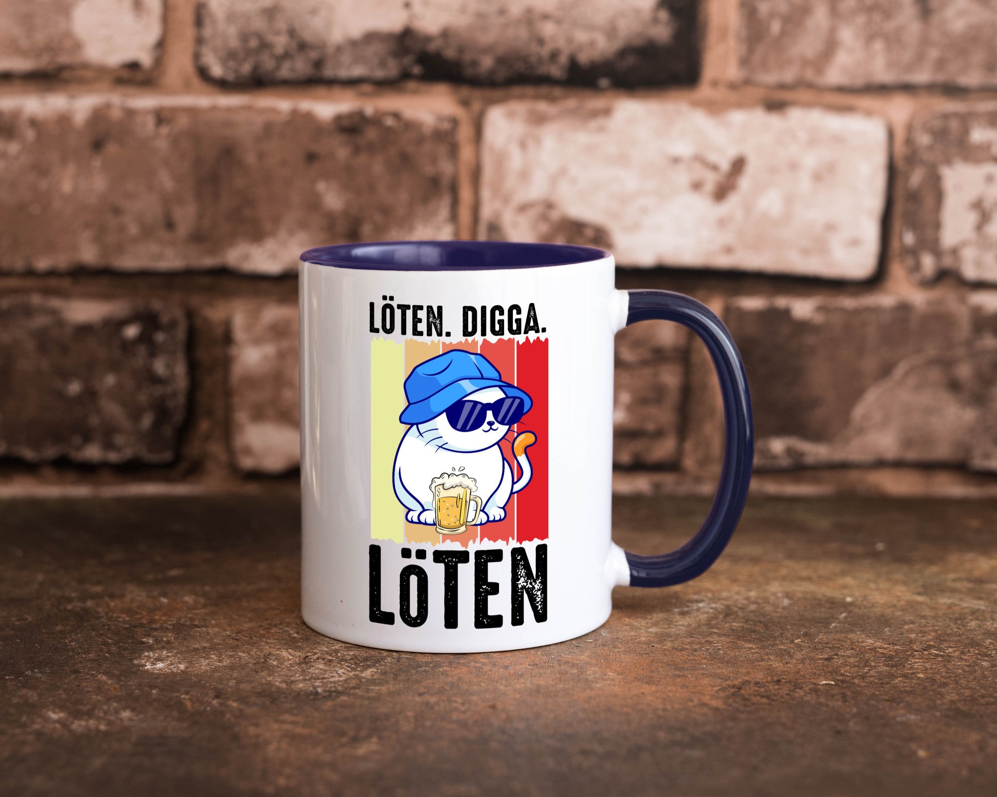 Löten Digga | Katze mit Bier Bierkatze Geschenk Tierliebhaber Humor lustiger