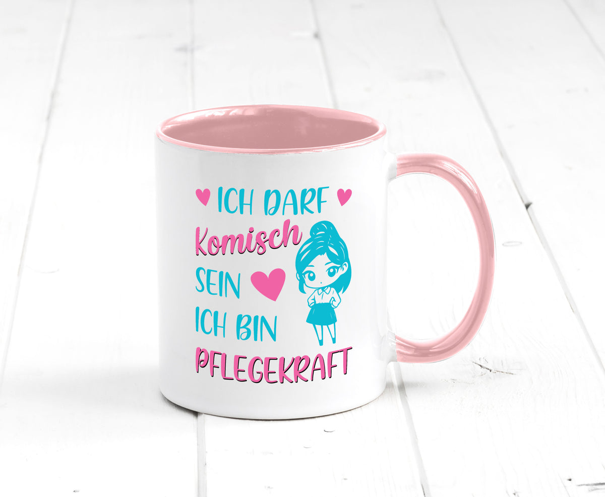 Ich darf komisch sein | Pflegekraft Geschenkidee Humor Tasse