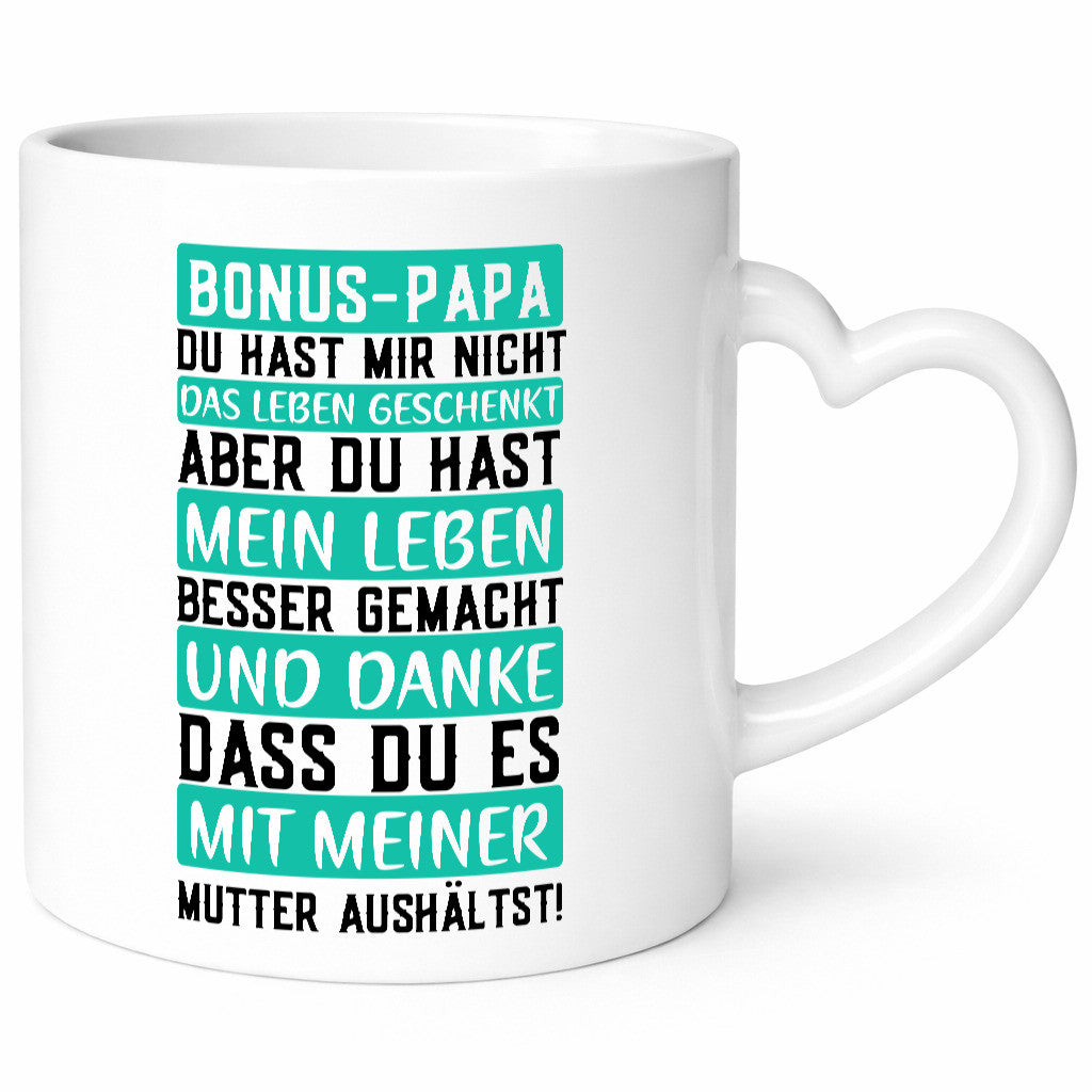 Bonus Papa | Stiefvater Dankeschön Patchwork Spruch Geschenkidee Familie Humor