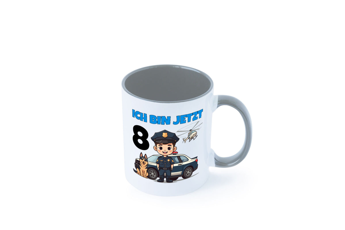 8. Geburtstag | 8 Jahre Polizei Kind Polizeiauto lustig Geschenkidee Geschenk Tasse