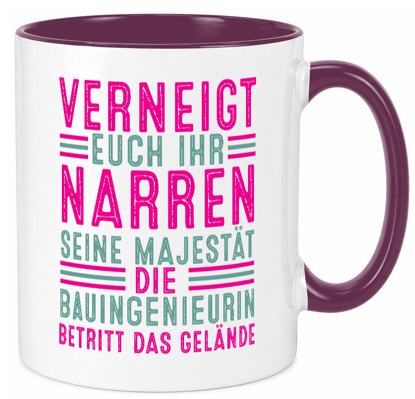 Verneigt euch: Bauingenieurin | Ingenieurin Geschenkidee Humor Tasse