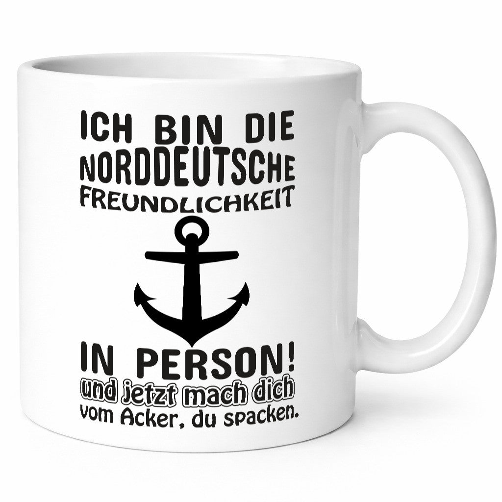 Norddeutsche Freundlichkeit | Spruch Tasse Anker lustiger Geschenk Humor