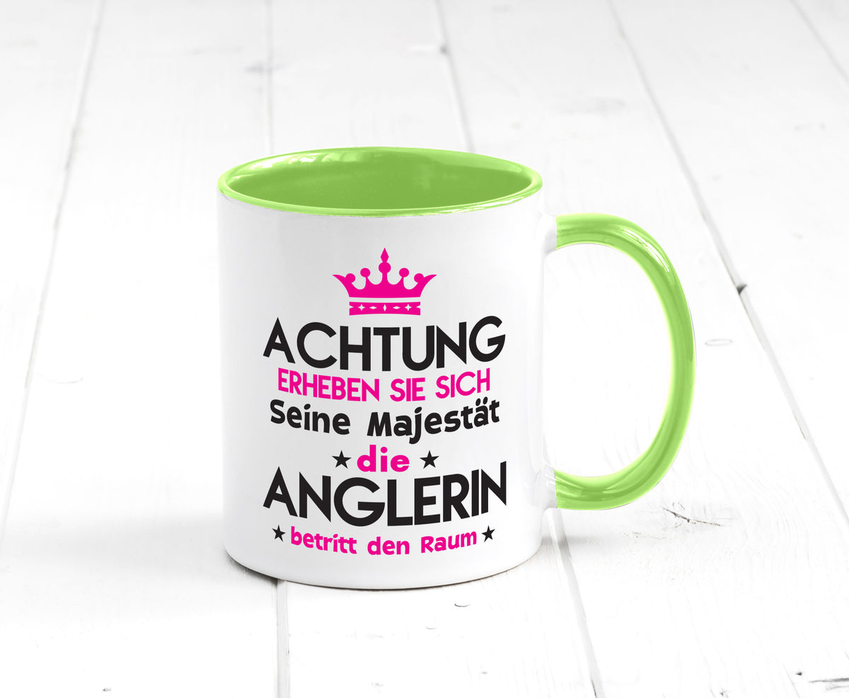 Seine Majestät Anglerin | Angeln Fischerin lustiger Spruch Geschenk Humor Tasse