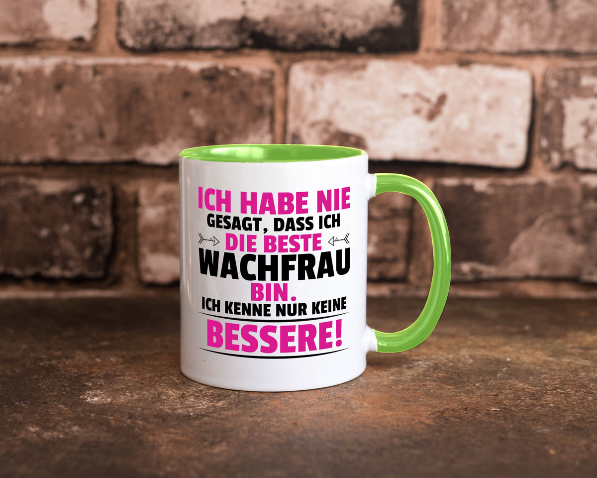Die Beste Wachfrau | Wachpersonal Nachtwächter lustig Humor Geschenkidee Tasse