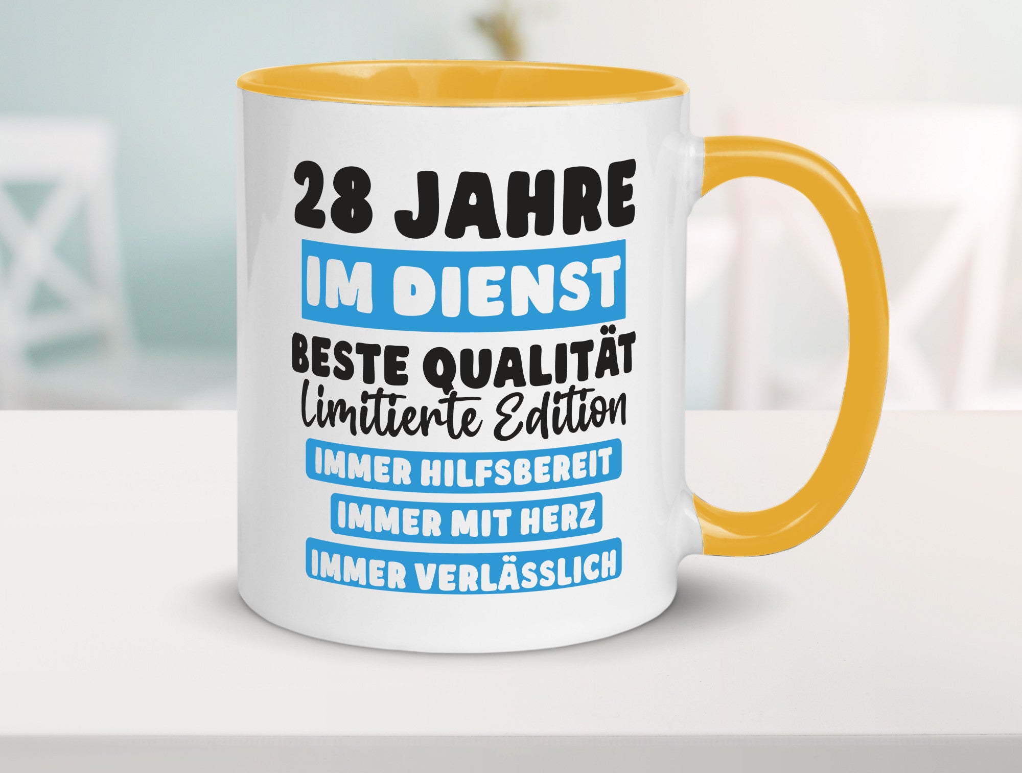 28 Jahre im Dienst | Jubiläum Arbeit v6 lustig Kollegen Büro Geschenk Tasse