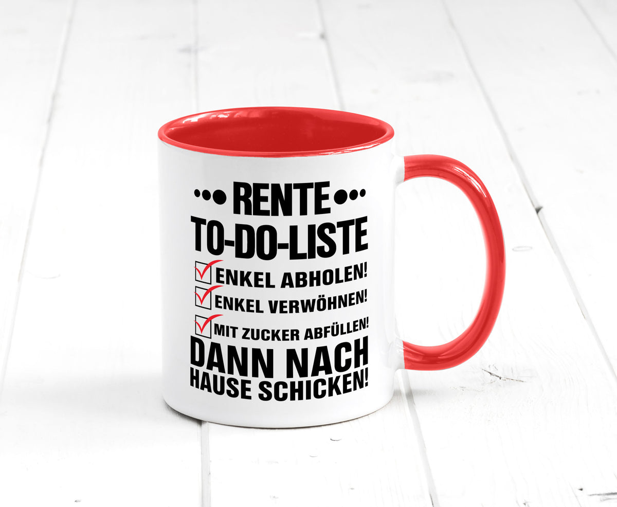 Rente To-Do-Liste | Rentner Tasse Enkel verwöhnen Geschenk Ruhestand Jubiläum