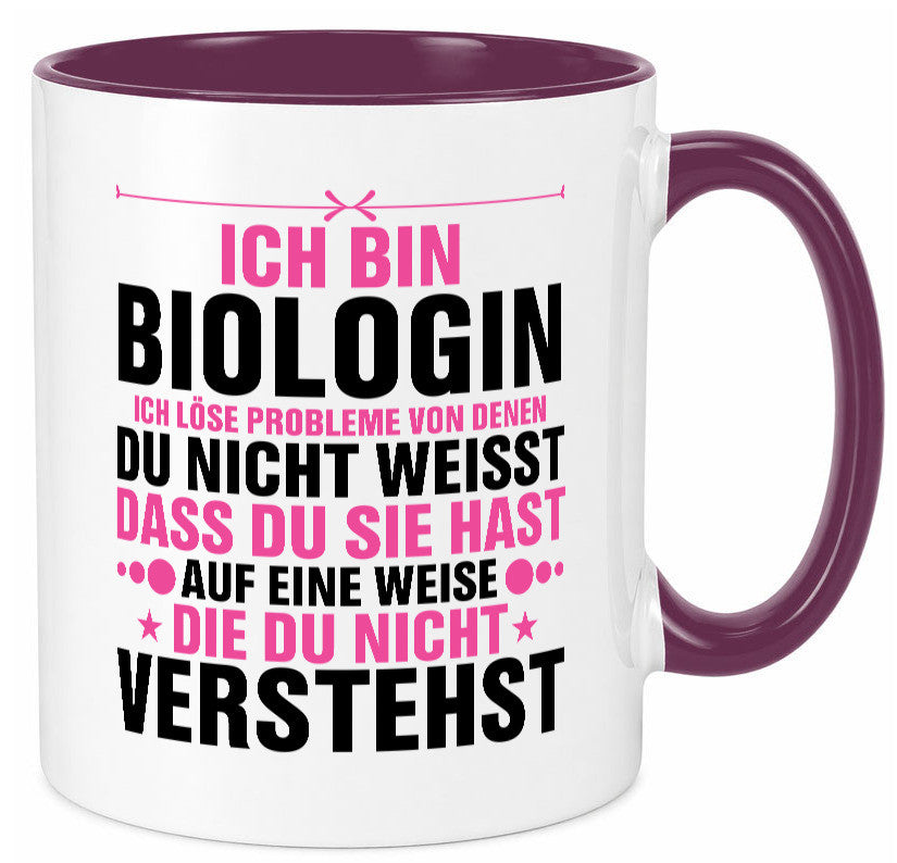 Löse Probleme: Biologin | Biologie Naturforscherin lustig Humor Geschenkidee Tasse