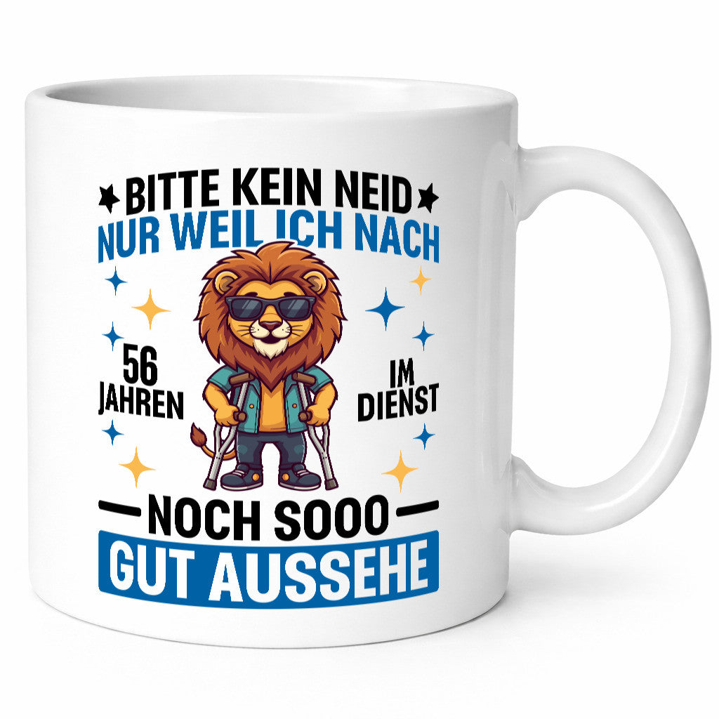 56 Jahre im Dienst | Arbeitsjubiläum Arbeit Geschenk Kollegen Büro lustiger Tasse