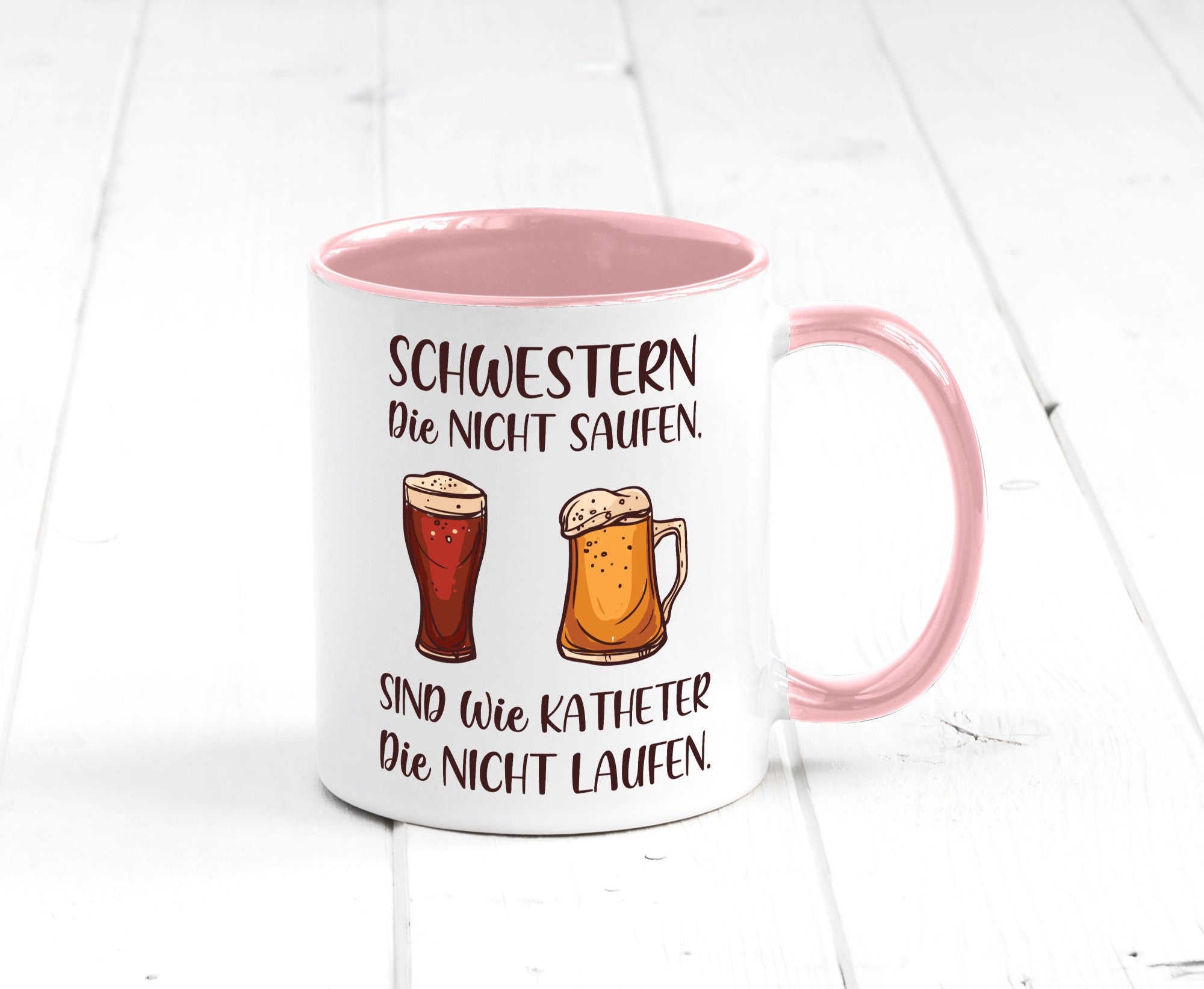 Schwestern die nicht saufen, Katheder laufen | Gläser lustiger Spruch Geschenk