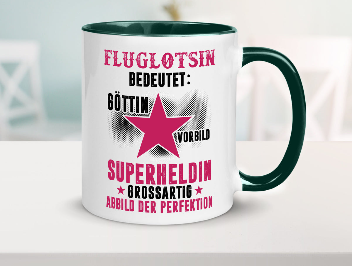 Bedeutung von Fluglotsin | Flughafen Flugverkehr Geschenkidee Humor Tasse