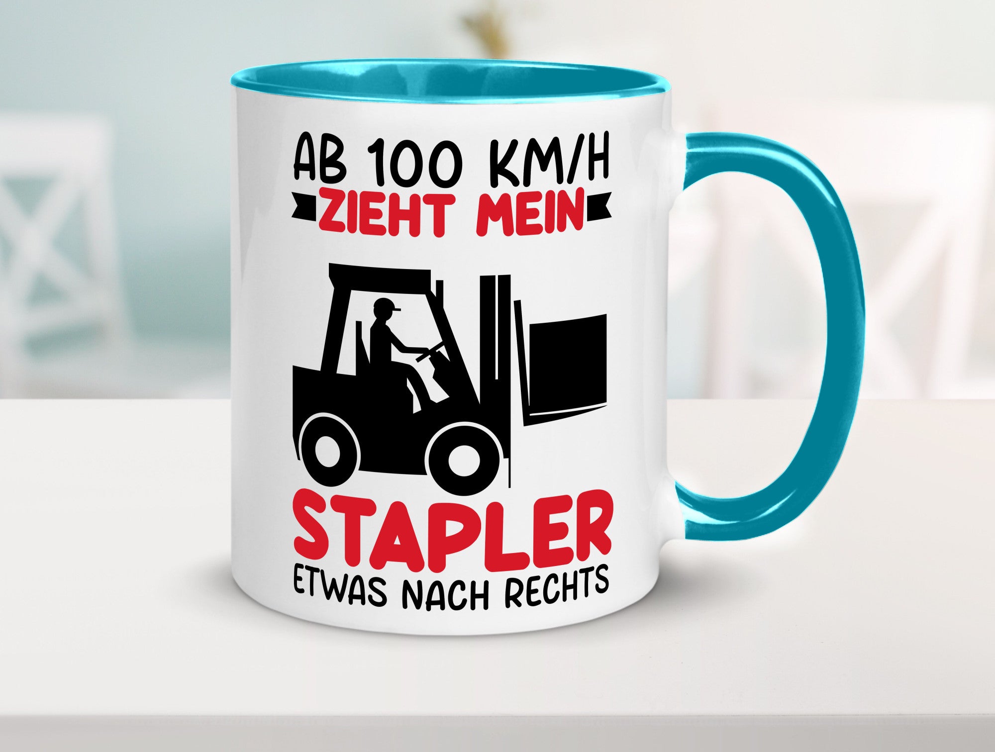 Stapler zieht nach Rechts | Staplerfahrer Arbeit Geschenkidee Kollegen Büro