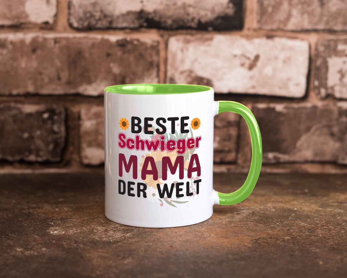 Beste Schwiegermama | Schwiegermutter Tasse Blumen Humor Familie Geschenkidee