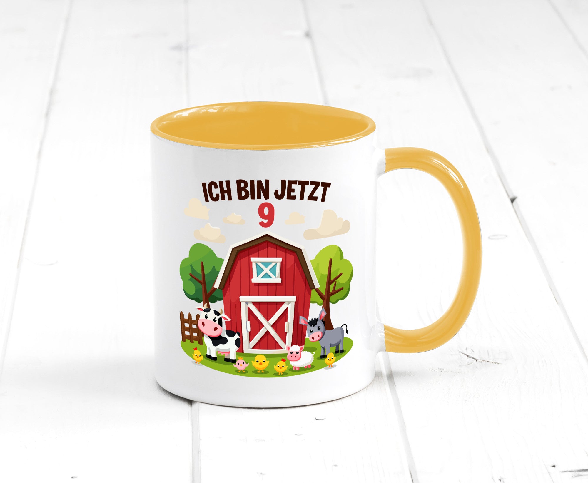 9. Geburtstag | 8 Jahre Bauernhof und Tiere Humor Geschenkidee Tasse
