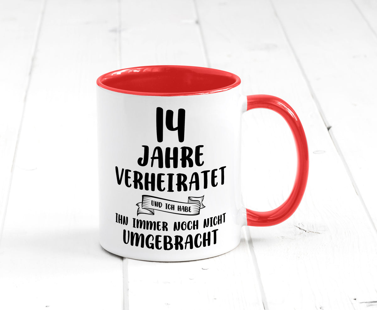 14 Jahre Verheiratet, immer noch am Leben! lustig Humor Geschenkidee Geschenk Tasse
