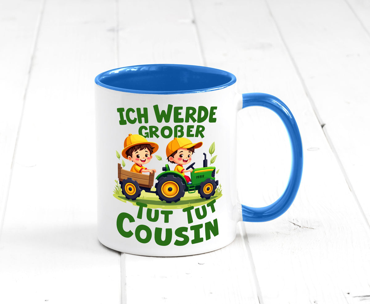 Ich werde Großer Cousin | Familie Bauer lustiger Spruch Geschenk Geschenkidee Tasse