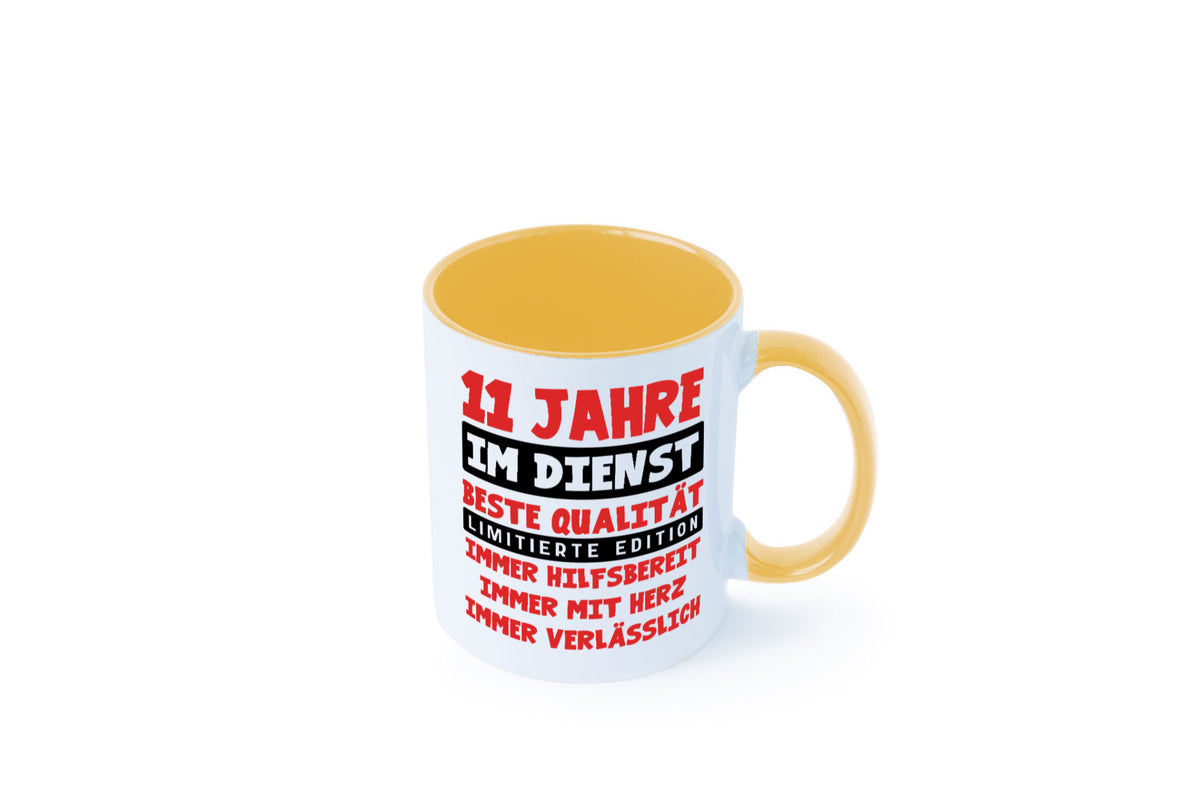 11 Jahre im Dienst | Jubiläum Arbeit v9 Geschenkidee Kollegen Büro Humor Tasse