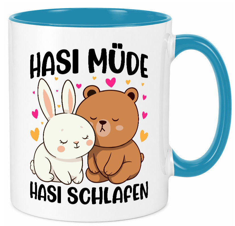 Hasi Müde | schlafen Kaninchen Häschen v2 lustiger Spruch Geschenk Humor Tasse