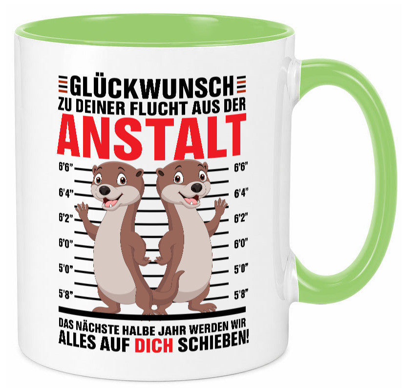 Glückwunch zur Flucht | Jobwechsel Arbeitskollegen Geschenk Arbeit Kollegen Tasse