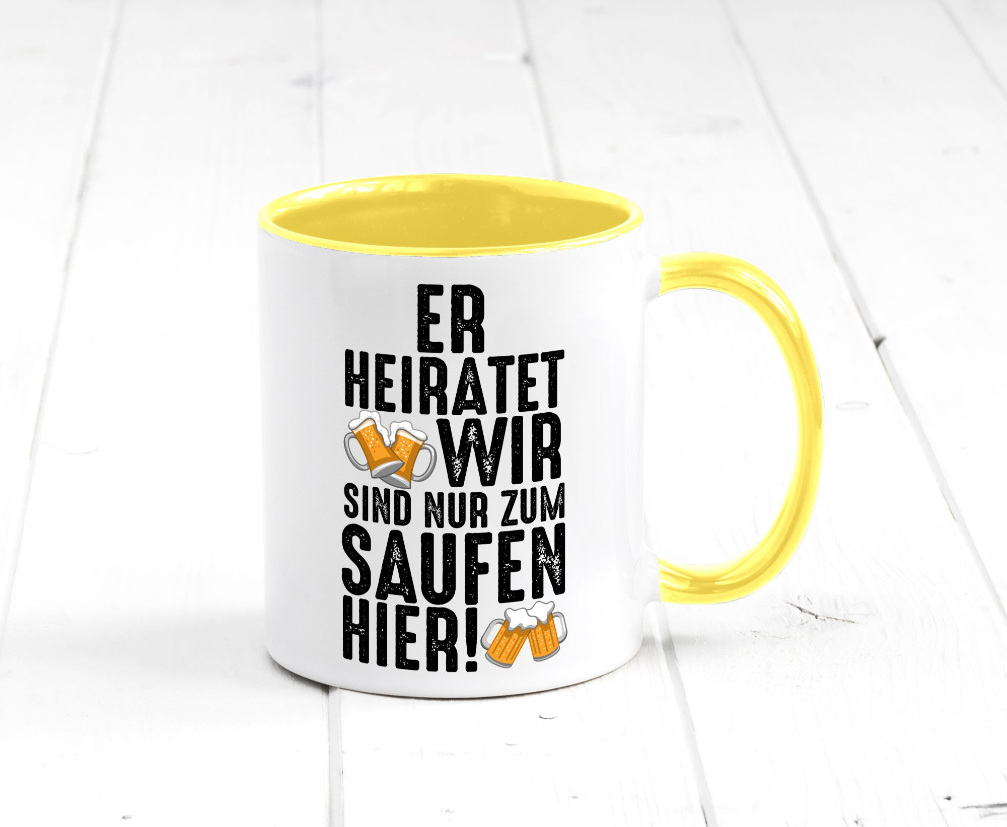 JGA | Er heiratet Junggesellenabschied Polterabend v2 lustiger Spruch Geschenk