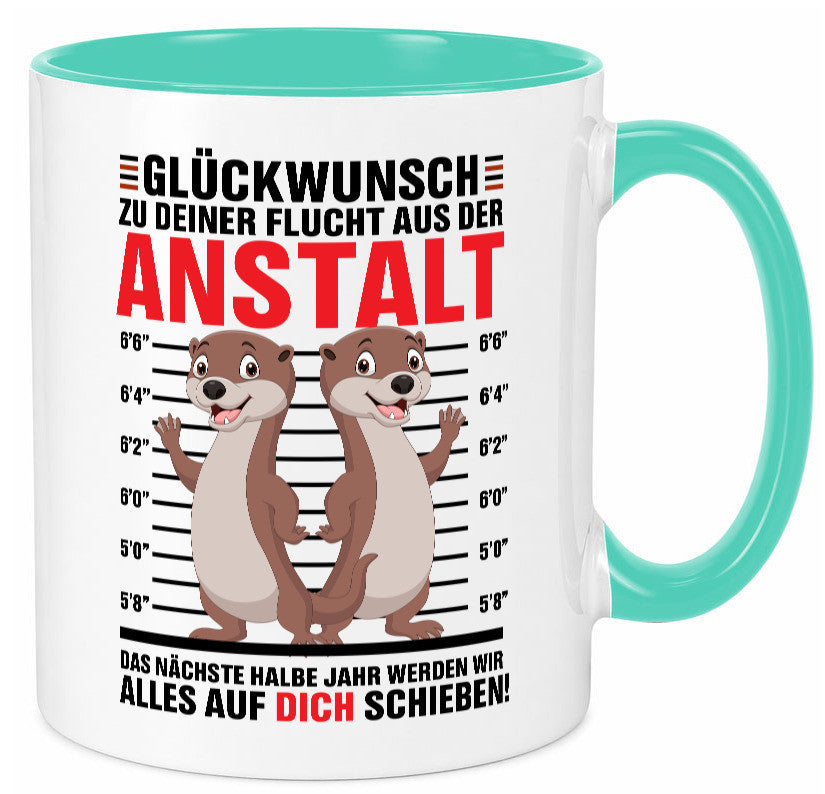 Glückwunch zur Flucht | Jobwechsel Arbeitskollegen Geschenk Arbeit Kollegen Tasse