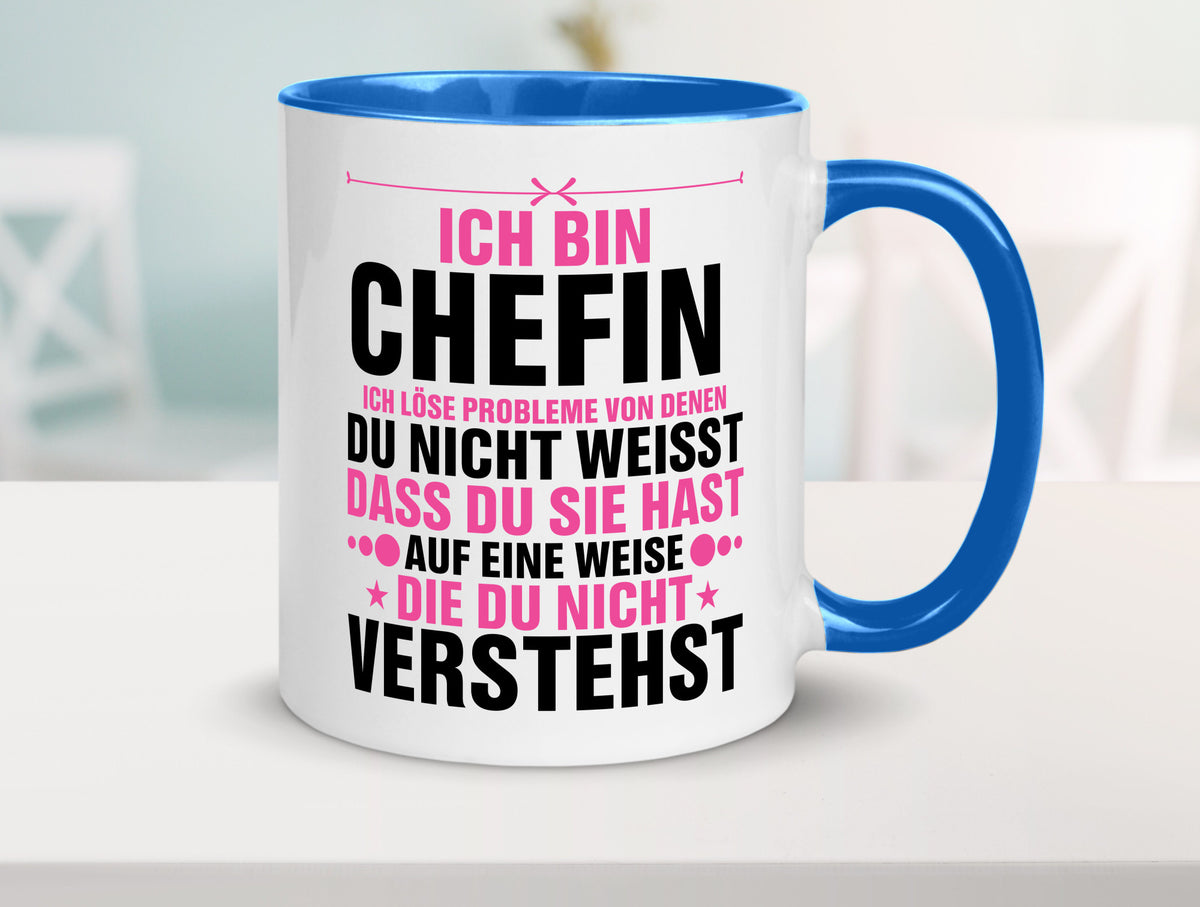 Löse Probleme: Chefin | Führungskraft Vorgesetzte lustiger Spruch Geschenk Tasse
