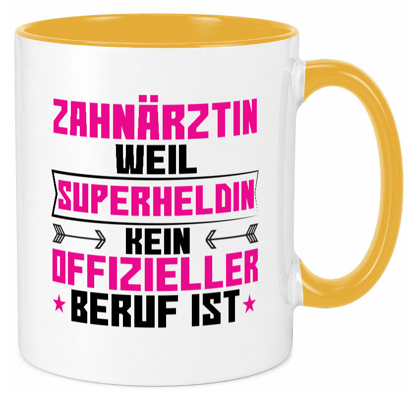 Superheldin Zahnärztin | Zahnmedizin Beruf Geschenkidee Arbeit Kollegen Büro Tasse