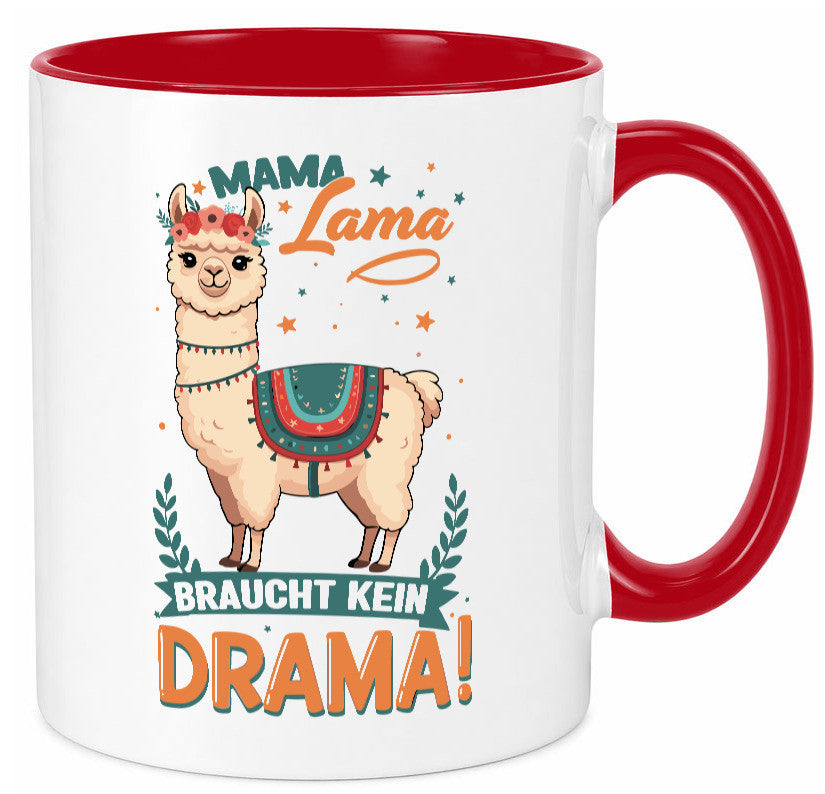Mama Lama braucht kein Drama | Muttertag Humor Familie Geschenkidee Tasse